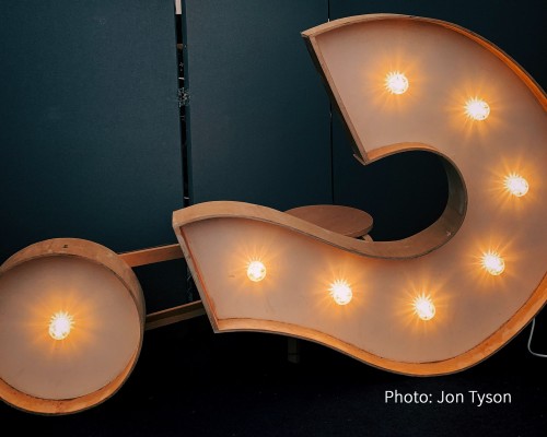 A question mark made from a lighted sign. A question mark made from a lighted sign.