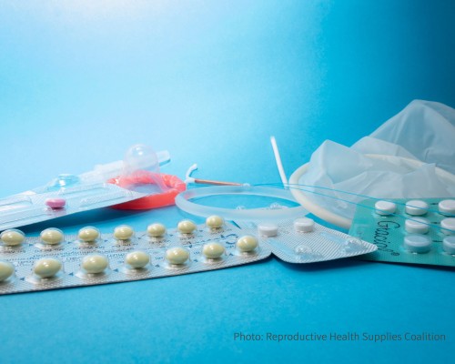 Various contraceptives displayed together.