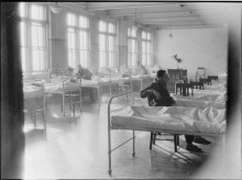 A view inside a ward at Christie Street Military Hospital 